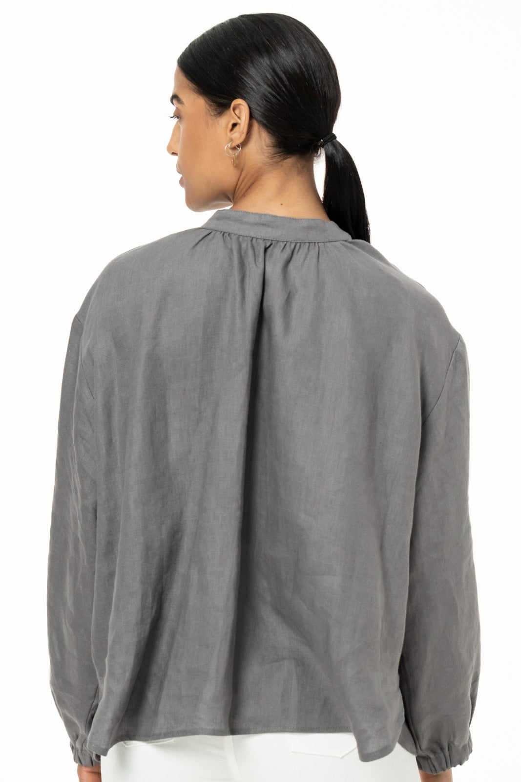 Kloth and Kin Bibi Blouse Linen Grey