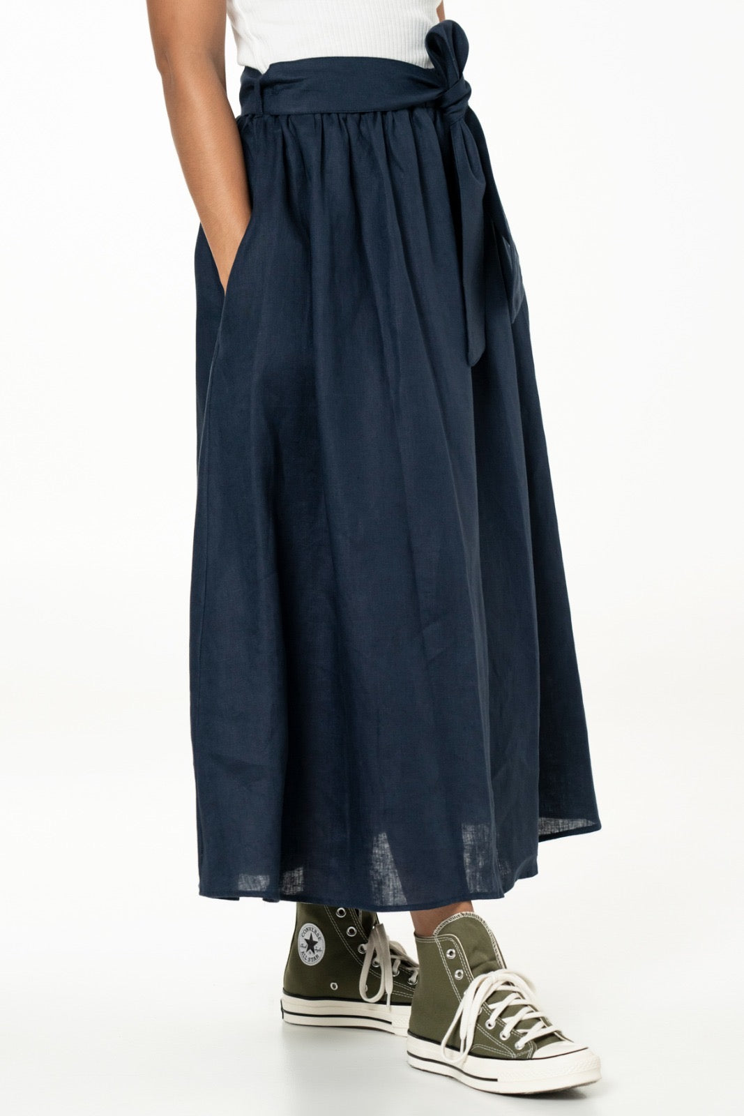 Kloth and Kin Maya Skirt Linen Navy