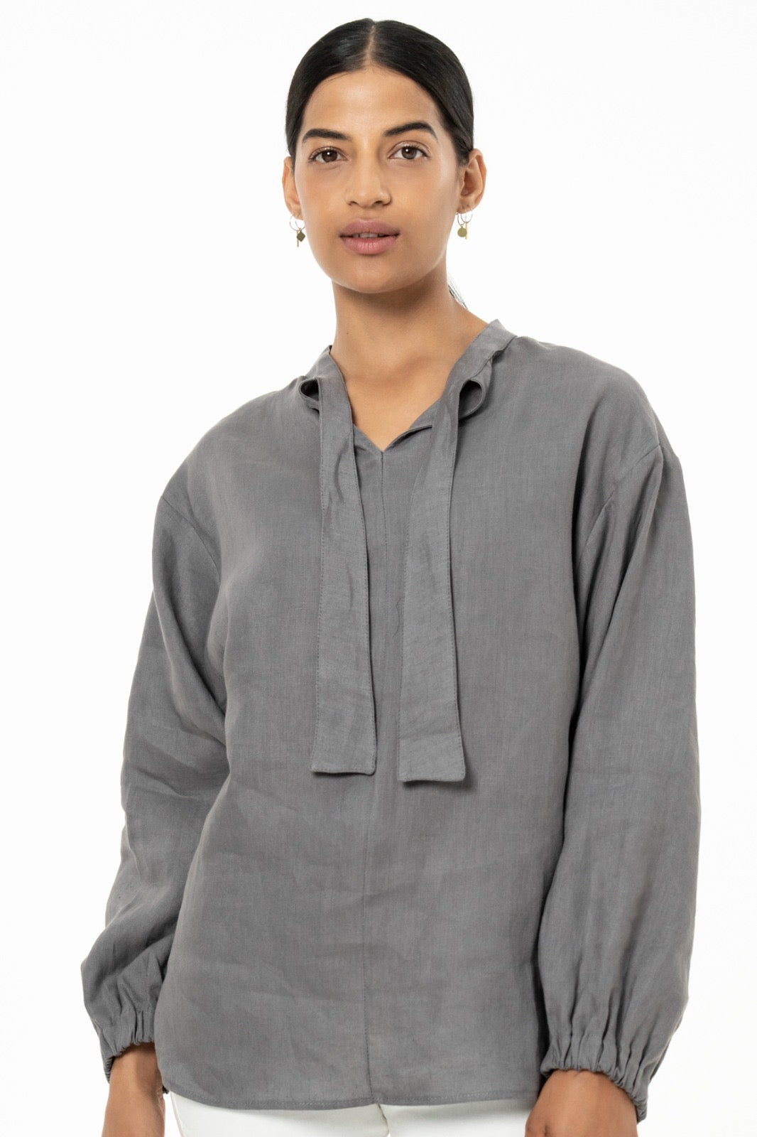 Kloth and Kin Bibi Blouse Linen Grey