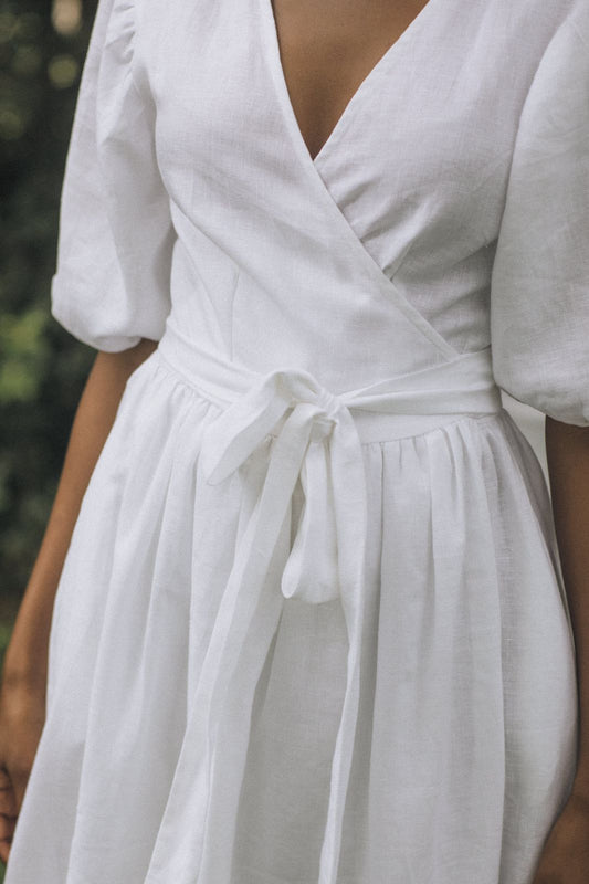 She Loves Sundays Sage Wrap Dress
