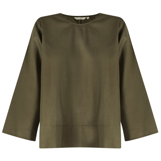 Kloth and Kin HK Woven Tee Top - Olive