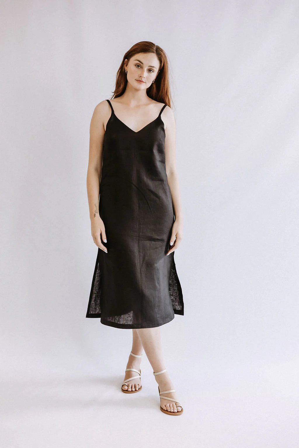 Taeve Africa Low Back Midi Linen Dress
