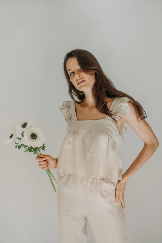 She Loves Sundays Laurel Ruffle Sleeve Top