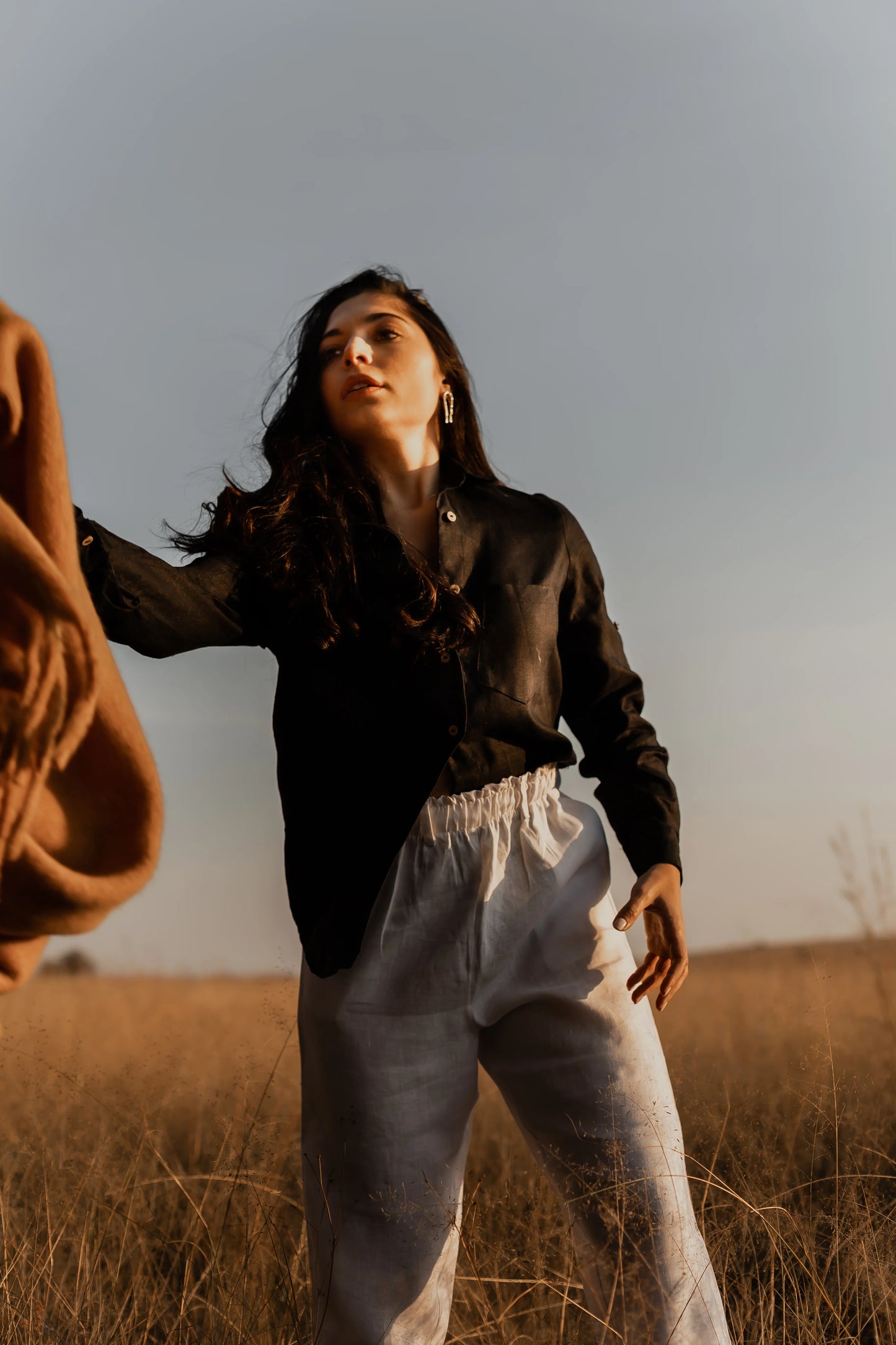 Taeve Africa Tapered Linen Paper Bag pants
