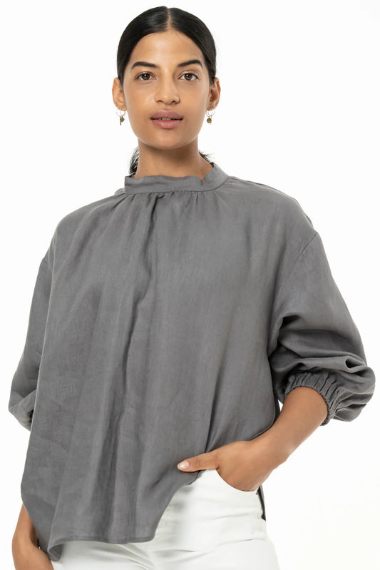 Kloth and Kin Bibi Blouse Linen Grey