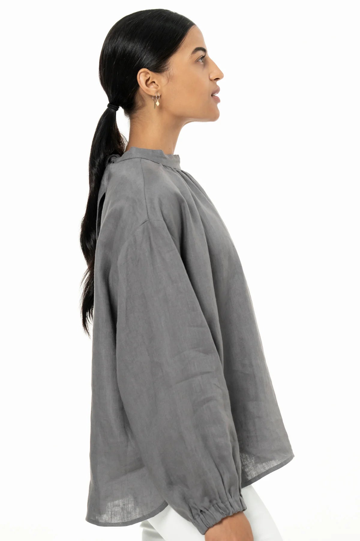 Kloth and Kin Bibi Blouse Linen Grey