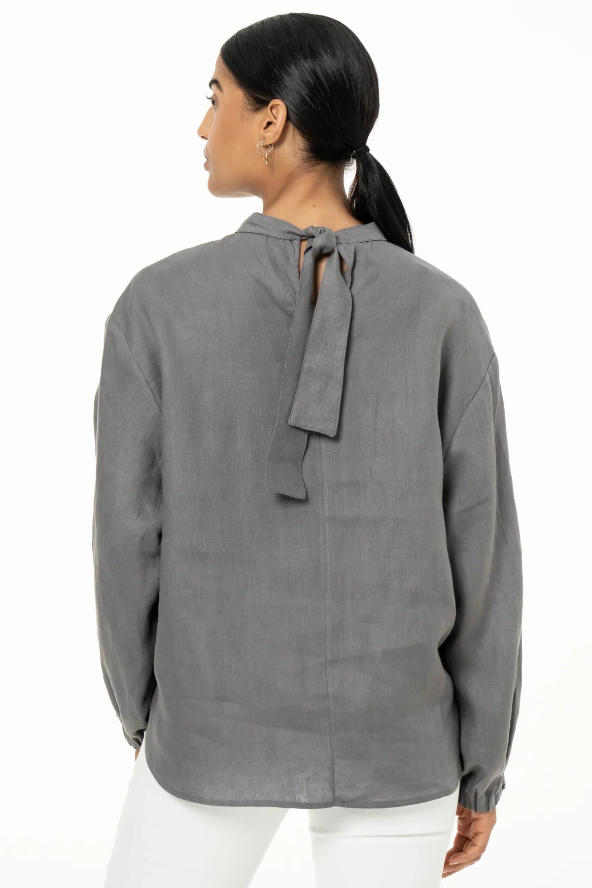 Kloth and Kin Bibi Blouse Linen Grey