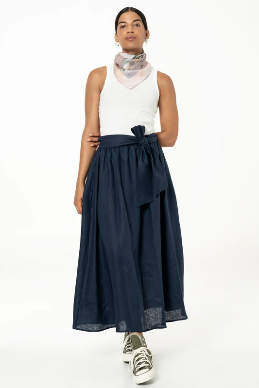 Kloth and Kin Maya Skirt Linen Navy